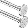 Aiitomg Bastone per Tenda a Pressione Asta Tenda Telescopica Bastone Tenda Doccia Senza Foratura Estensibile con Molla, Argento(48-70cm Φ25 mm)