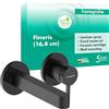 hansgrohe Finoris - Rubinetto lavabo a incasso per montaggio a parete, Miscelatore lavabo risparmio idrico (EcoSmart) con bocca di erogazione 168 mm, cromo nero spazzolato, 76051340