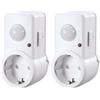 sonero IMS060 Rilevatore di movimento a infrarossi con adattatore a spina - installazione interna in presa, classe di protezione: IP20, campo di lavoro 120° / 9m, bianco (Confezione da 2)