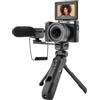 AgfaPhoto AGFA PHOTO Kit Vlogging VLG-4K Nero con zoom ottico 8x, treppiede, power bank, telecomando, microfono, micro-SD 32GB, foto 24MP, video 4K, LCD 3 - Nero