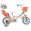 Disney Bicicletta da bambino 12' Stitch Casco Stitch Inclusa 1 Freno, Cestino Anteriore, Porta bambola posteriore, Parafanghi, Carter e stabilizzatori