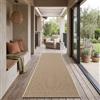 TT Home Tappeto Da Esterno Impermeabile Giardino Camera Da Letto Corridoio Motivo Boho Tinta Unita Aspetto Sisal Moderno Natural, Dimensione:80x250 cm