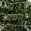 SKOOLOVE Ghirlanda di Stelle Marine con Perline 2 m Decorazioni Albero di Natale con 6 Stelle Marine Naturali per Decorazioni natalizie Decorazioni per la Casa Feste in Spiaggia e Sirene