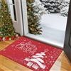Garvee Zerbino Natalizio "Merry Christmas" con Pupazzo di Neve e Albero di Natale, Retro Antiscivolo in Silicone, Esterni e Interni, 50 x 80 cm