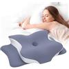 Generico Cuscino Ortopedico Ergonomico，Cuscino Cervicale，Cuscino Ergonomico In Memory Foam，per Il Supporto Del Collo，Migliora La Qualità Del Sonno(Light gray)
