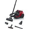 Bosch Aspirapolvere senza sacchetto serie 4 BGS21CAR, filtro igienico, 10 anni di garanzia motore, ugello per tappezzeria XXL, bocchetta per fughe, mini ugello turbo, pulizia interna del veicolo, alta