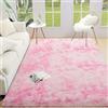 AIMECO Tappeti camera da letto Tappeto Peloso Morbido lungo Soggiorno Carpet stanza da letto pelo piccolo moderno scendiletto salotto moderni Antiacaro Antiscivolo Casa bambina Rosa chiaro 90 * 160cm