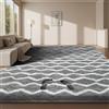 Sour Lemon Tappeto Salotto Pelo Lungo a Righe, Tappeto Camera da Letto Antiscivolo Lavabile, Grande Tappeto Shaggy Morbido Moderno per Soggiorno e Cameretta Bambini, Grigio chiaro e bianco, 160x230 cm