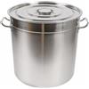 CHIMHOON Pentola per gastronomia da 35/50/70 litri, con coperchio in acciaio inox, pentola a induzione grande con manici, per fornelli a gas, elettrici, a induzione (70 l)