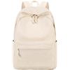 LEDAOU Zaino per adolescenti e ragazze, zaino per la scuola, grande zainetto per libri, scuola elementare, liceo, borsa leggera per laptop, per ragazze, donne, casual, viaggi, Cordino beige puro, L