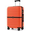 KONO Valigia Media Trolley 66,5 cm Rigida ABS+PC (Arancione) | Ruote Silenziose a 360°, Lucchetto a Combinazione, Guscio Leggero Resistente a Urti e Graffi, Manico Regolabile