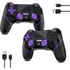 Reddening Controller Wireless per PS4 2 Pack, controller per PC compatibile con PS4/Pro/Slim/PC, controller per PC con Turbo/pulsanti posteriori/doppia vibrazione/sensore giroscopico a 6 assi/touch screen