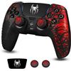 JORREP Cover Controller per ps5,JORREP Anti Slip per PS5 Silicone Controller Skin Cover Case with Thumb Grip Gaps,Touch Pad Sticker and Cover Wrap Stickers