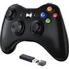 KIWITATA Controller wireless da 2,4 GHz per Xbox 360, joystick wireless per Xbox 360 e Slim Windows 7, 8, 10, 11 con ricevitore USB (nero)