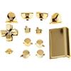 SylvaLexis Set Ricambio Pulsanti Oro Per Ps - 13 Pezzi | placcatura di qualità, facile sostituzione, aspetto lussuoso, compatibile PS4