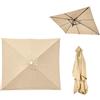 CEIEVER Telo di Ricambio per Ombrellone da Giardino 3x3m-Copertura Quadrata in Tessuto Poliestere per 6 Stecche-Baldacchino Parasole Resistente ai Raggi UV e Idrorepellente (Beige, 3MX3M)