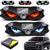 ELMVAR Luce LED occhio demone solare per vetro auto, lampada occhio diavolo impermeabile, illuminazione ambiente parabrezza ventosa senza forare (Red+Blue)
