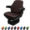 Binbir Trend Coprisedile resistente per trattori mobili senza poggiatesta, coprisedile per carrello elevatore, motivo camuflage, 8 colori (pelle nera con cuciture rosse)