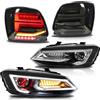 VLAND Motor VLAND Set di fari e luci posteriori, compatibile per Polo 5 Polo MK5 6R 6C 2009-2017 (Non per GTI/1.2 TSI/R), Per guida a sinistra (occhi da demone + nero)