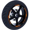 DualColorStampe Adesivi compatibili con Booster Spirit Set Completo di Cerchi Strisce per Moto per 2 Ruote da 10'' pollici strips Design Sportivo COD.D0110 (ARANCIONE 35)