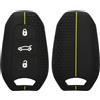 kwmobile Custodia Coprichiave Compatibile con Peugeot Citroen con 3 tasti Smartkey (Keyless Go) Cover - Copri Telecomando Chiave Auto - Copri Chiavi Macchina nero / giallo