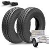 Ecovelo' 2 Pneumatici 4.80/4.00-8 + Camere D'Aria Rinforzati 4PR Gomme Copertoni per Ruote Carrello Rimorchio da Barca