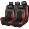 ZAPORA Coprisedili Auto Pelle per Peugeot 208 2012-2019, Impermeabile Set Fodere Anteriori e Posteriori Copri Sedili Auto Set Coprisedili,D