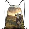 Kfjghhl Borsa da palestra con chiusura a cordoncino per donne e uomini, bambini, sport all'aria aperta, Nero , S, Vacanze