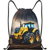 Kfjghhl Azienda Fattoria Trattore Coulisse Zaino Borsa Sport Sackpack Bulk Cinch Gym Bag Donne Uomini Bambini Sport All'aperto, Nero , S, Vacanze