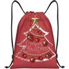 Pidgazdfgv Palline di Natale Campane Coulisse Zaino Sport Palestra Sackpack Mesh Tasche Resistente All'acqua String Bag Donne Uomini, Nero , S, Classico