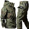 Vynebtrv Completo da Uomo in Softshell con Giacca e Pantaloni Mimetici Russi
