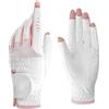 Zpengtai Guanti Golf 1 paio di guanti da golf antiscivolo traspiranti donna Guanti sportivi patchwork indossabili in microfibra ragazza(WHITE,17)