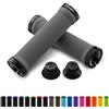 JETCAT Manopole Bici MTB Lock-On, Manopole Manubrio Antiscivolo, Grips MTB BMX Bici Elettrica, Impugnature Ergonomiche per Adulti e Bambini - Grayblack