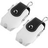 PAMINGONO 2 Pezzi Borsa da Golf a Vita Mini Portatile per 2 Palline Custodia Accessori Golf in Pu e Metallo con Clip a Fibbia e Portachiavi e Allenamento