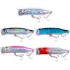 BildeeMait 1 pz 7 centimetri Popper esche da pesca 10g Topwater Hard Bait con occhi 3D e corpo incandescente per spigola, luccio, trota, acqua dolce salata pesca
