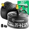 MOOVMOOV Camera d'Aria 20 Pollici - Compatibile con Pneumatici 20x1.85, 20x1.90, 20x1.95, 20x2.0, 20x2.10 e 20x2.125 (ETRTO 47-406 a 58-406) - Valvola Schrader - Confezione da 2 - Per Bici e Altro