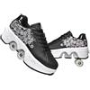 JinFugron Scarpe da scooter, scarpe con ruote, per ragazze, da skateboard, comode e traspiranti, per quad, pattini regolabili, con ruote nascoste
