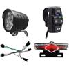Asyduey Set di Luci Anteriori e Posteriori per Bici, Ingresso 36 V, 48 V, 52 V, 60 V, con Interruttore di Rotazione Clacson DK336, Luce per Bici Elettrica