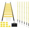 MotiveTech Scaletta Agilità con Coni Portatile di Agilità con Coni Outdoor Scaletta Coordinazione Picchetti per Calciatori, Allenatori, 绕杆款套装组合006T