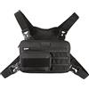 Fitdom Zaino sportivo ispirato alla tattica. Marsupio da uomo con supporto per telefono integrato. Questo gilet EDC Rig Pouch è perfetto per allenamenti, ciclismo ed escursionismo, nero, Small