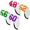 Qianly Copri Ferro da Golf Morbido, Bianco Con Scritte Colorate, Set Da 4 Sand Wedge