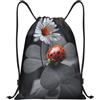 Pidgazdfgv Coccinella Daisy Coulisse Zaino Sport Palestra Sackpack Mesh Tasche Impermeabile String Bag Donne Uomini, Nero , S, Classico