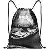 Pidgazdfgv Skate Boards Zaino con coulisse Sport Palestra Sackpack Tasche in rete Borsa a corda resistente all'acqua Donne Uomini, Nero , S, Classico