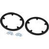 Gyrodymix Copriruota Catena Bicicletta Nero 2pz Plastica Protezione | 44 Denti, 8.5cm Passo, 5 Fori, Foro Diametro 3mm, Dimensioni 1.1x19.4cm, 10 Viti Incluse, Facile Installazione