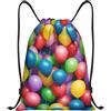 Kfjghhl Palloncini colorati Blu Cielo Coulisse Zaino Borsa Sport Sackpack Bulk Cinch Gym Bag Donne Uomini Bambini Sport All'aperto, Nero , S, Vacanze