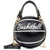 Gralara Borsa a Tracolla a Forma di da Basket Moda Borsa a Forma di da Basket Piccola Borsetta con Manico Superiore per Concerti, Array, Nero Da Basket