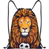 Kfjghhl Cool Lion Zaino con coulisse Borsa Sport Sackpack Bulk Cinch Gym Bag Donne Uomini Bambini Sport All'aperto, Nero , S, Vacanze