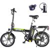 YOBACARID Bici Elettrica Pieghevole 16 City Bike 36V12.8Ah Batteria Rimovibile Verde