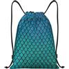 Kfjghhl Blue Fish Scale Drawstring Zaino Borsa Sport Sackpack Bulk Cinch Gym Bag Donne Uomini Bambini Sport All'aperto, Nero , M, Vacanze