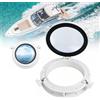 HEGGMKK Oblò Rotondo Marino, for La Modifica di Barche/Yacht/Camper | Finestre Spesse 4 Mm, Resistenti Agli Agenti Atmosferici, Completamente Sigillate E Impermeabili